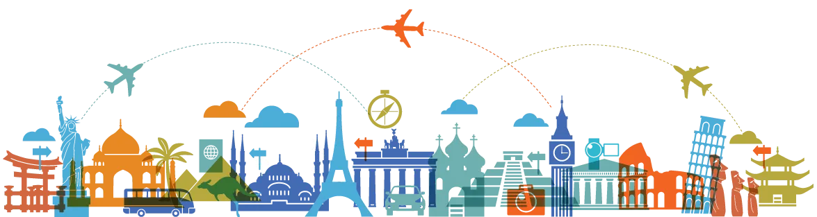 Travel Agent Celebration Travel Flight Travel itinerary, Travel, assorted-color building lot illustration, city, computer Wallpaper, world png